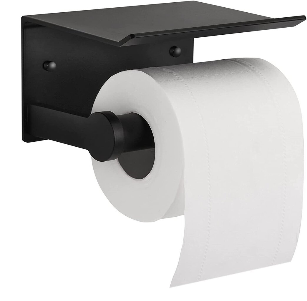 WC-paperiteline hyllyllä, vahva liima, ei porausta, seinälle kiinnitettävä wc-paperiteline, musta hinta ja tiedot | Säilytyslaatikot ja -korit | hobbyhall.fi