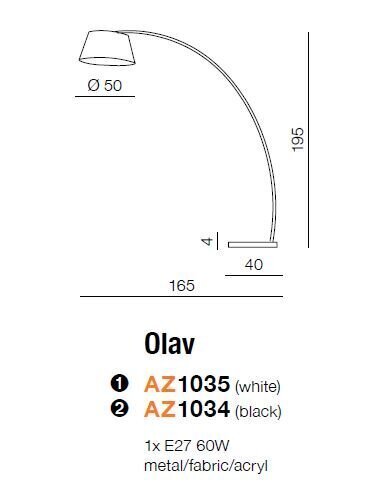 Azzardo lattiavalaisin Olav musta hinta ja tiedot | Lattiavalaisimet | hobbyhall.fi