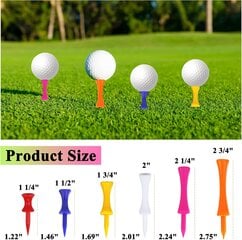 Castle Golf T-paidat muovia, 60 kpl erikorkuisia golfpaitoja, useita eri värejä sekakokoisia (31mm, 37mm, 43mm, 51mm, 57mm, 70mm) hinta ja tiedot | Golf | hobbyhall.fi