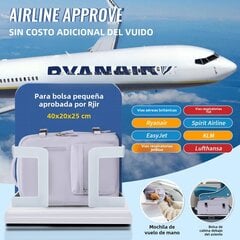 Naisten matkustamoreppu, suurikokoinen kannettavan tietokoneen laukku, Easyjet cark-ons, 45x36x20, Ryanair 40x20x25, vedenpitävä pieni musta hinta ja tiedot | Reput ja rinkat | hobbyhall.fi