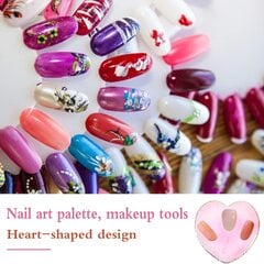 Hartsi Nail Art Paletti Kynsien sekoituspaletti Lakkavärien sekoituslevy Golden Edge Nail Holder Display Board Sydämen muotoiset kosmeettiset sekoitusvälineet hinta ja tiedot | Manikyyri ja pedikyyri | hobbyhall.fi