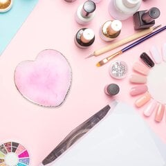 Hartsi Nail Art Paletti Kynsien sekoituspaletti Lakkavärien sekoituslevy Golden Edge Nail Holder Display Board Sydämen muotoiset kosmeettiset sekoitusvälineet hinta ja tiedot | Manikyyri ja pedikyyri | hobbyhall.fi