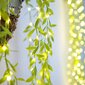 Ausolee Solar Fairy Lights Outdoor, Willow Leaf Fairy Lights Vedenpitävä Solar Fairy Lights Aita, Juhlat, Ulkopuutarhan koristelu (pajunlehtiä, 10M) hinta ja tiedot | LED-valonauhat | hobbyhall.fi