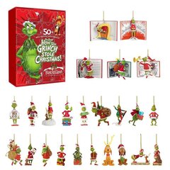 Joulun Joulukalenteri 24 päivän lähtölaskenta Grinch Elk Festival kalenteri verholaatikko riipustyylinen 1 hinta ja tiedot | Joulukoristeet | hobbyhall.fi