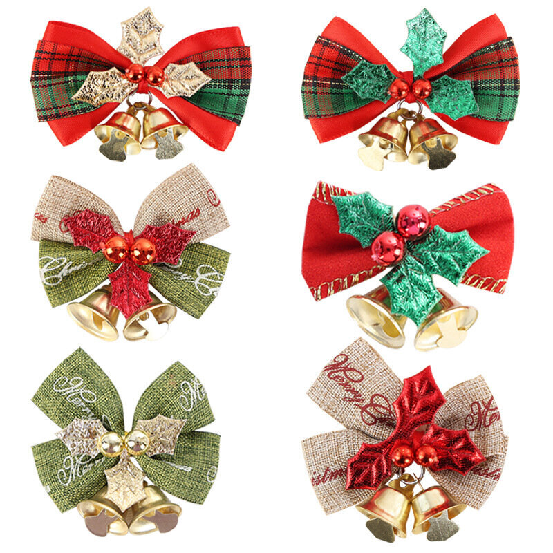 Joulu Mini Bell Bow Ornament Garland Riipus Lahjarasia Koriste 8kpl hinta ja tiedot | Joulukoristeet | hobbyhall.fi