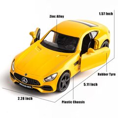 Rmz City 1:36 Scale Diecasting Alloy Automalli Mercedes-Benz Amg Gts Automalli Leluauto Vetoautot Leluauto Taaperoille Lapset Pojat Tytöt Lahja (Keltainen) hinta ja tiedot | Pienoismallit | hobbyhall.fi