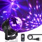 Disco Ball, Ultravioletti Musta valo LED Disco Light kaukosäätimellä ja ääniohjauksella Disco Light Effect 3W RGB Stage Light Täydellinen Syntymäpäivä Show Club DJ Party Halloween KTV hinta ja tiedot | Upotettavat valaisimet ja LED-valaisimet | hobbyhall.fi