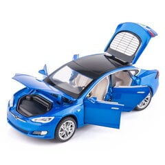 Toy Car Telas Tesla Model S, Diecast Pull Back Car Lelut Seosautot Valoilla Ja Äänellä 1:32 Pienoismalliauto (Sininen) hinta ja tiedot | Pienoismallit | hobbyhall.fi