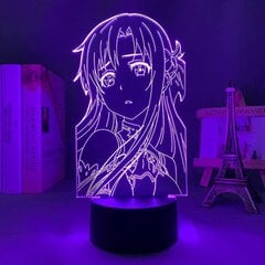 (C)Akryyli LED-valo Anime Sword Art Online Asuna Figuuri makuuhuoneen sisustukseen Yövalo syntymäpäivälahjahuoneen LED 3D-lamppu Manga Sao (väri: C) hinta ja tiedot | Lastenhuoneen valaisimet | hobbyhall.fi