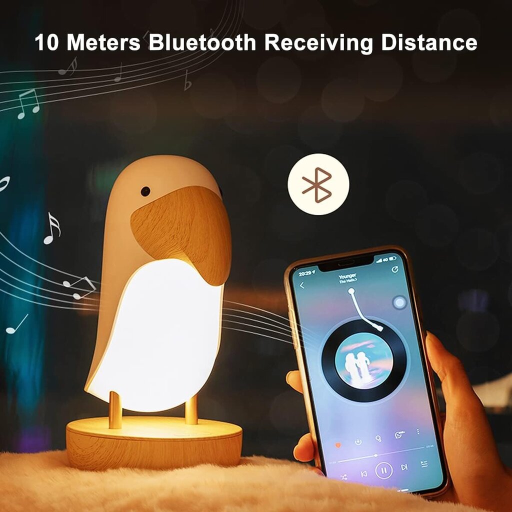 Yövalaisin Bluetooth-kaiutin LED Cute Bird Night Light Touch Hengittävä valo Ladattava Himmennettävä Sopii Lastenhuoneeseen Makuuhuone Olohuoneeseen ja toimistoon hinta ja tiedot | Upotettavat valaisimet ja LED-valaisimet | hobbyhall.fi