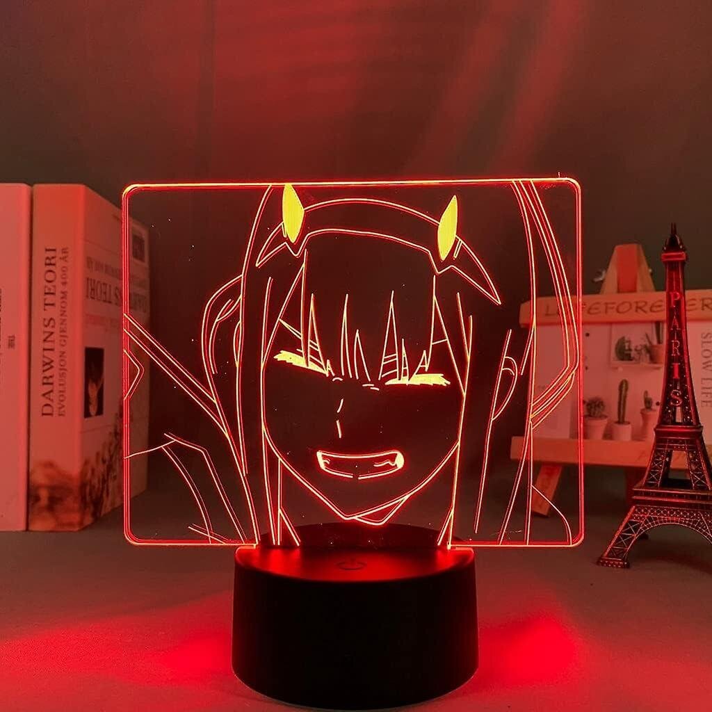 (A)Anime LED-yövalo Darling in The Franxx Zero Two lasten makuuhuoneen sisustukseen Syntymäpäivälahja yöpöytäpöytä 3D-lamppu Manga Waifu (väri: A) hinta ja tiedot | Lastenhuoneen valaisimet | hobbyhall.fi