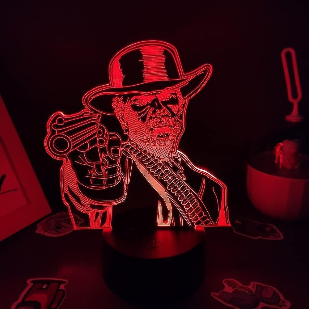 Peli Red Dead Redemption 2 Figuuri-LED-lamppu 3D-yövalo Anime Lovers -lahjavalo Led-yövalaisimiin lapsille Makuuhuoneen koristelu lapselle syntymäpäivälahja hinta ja tiedot | Lastenhuoneen valaisimet | hobbyhall.fi