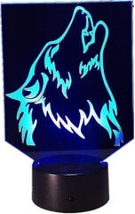 Wolf 3d Night Light Touch -pöytälamput, 7 väriä vaihtavaa valoa akryylillä litteällä Abs-pohjaisella USB-laturilla 3d11l-417 hinta ja tiedot | Lastenhuoneen valaisimet | hobbyhall.fi