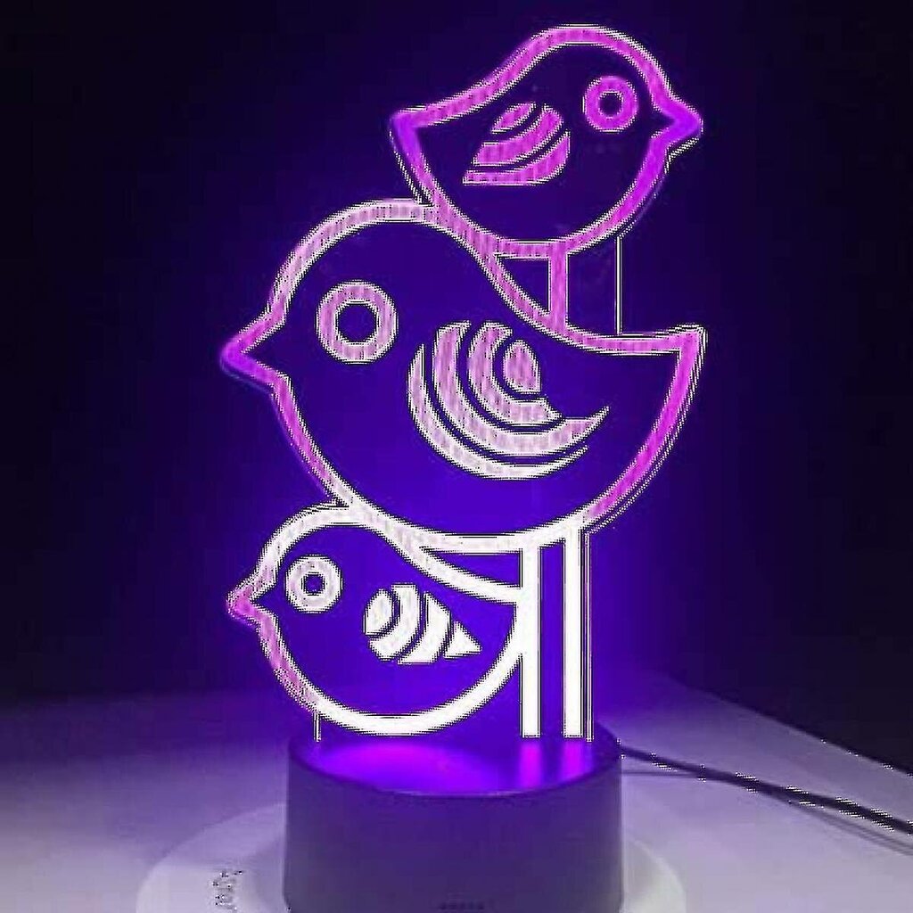 Lovely Little Birds 3D Yövalot Usb Led Pöytälamppu Lastenhuoneen Sisustus Optinen Illuusio 3D Arts Yövalaisin lapsille Sisustuslahjat hinta ja tiedot | Lastenhuoneen valaisimet | hobbyhall.fi