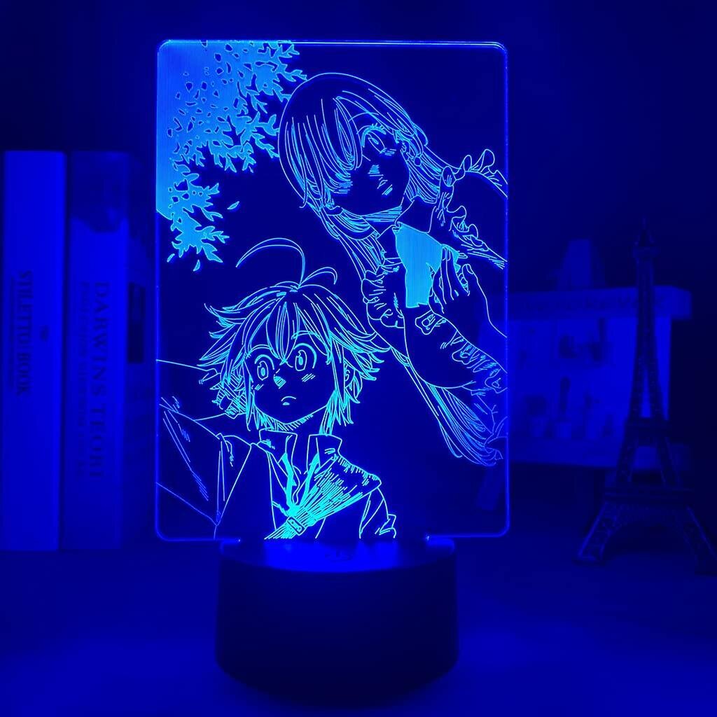 Led Night Light Anime Seitsemän kuolemansyntiä lapsille Makuuhuoneen sisustus Yövalo Lapsen syntymäpäivälahja huoneen sisustus 3D-lamppu Manga hinta ja tiedot | Lastenhuoneen valaisimet | hobbyhall.fi