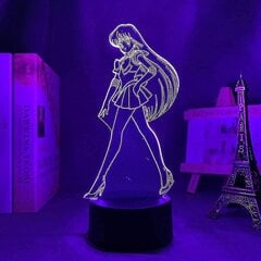 Sailor Moon Sailor Mars 3D yövalo, akryylipaneeli Abs Base USB-kaapeli Illusion Effect Monivärinen kaukosäätimen lamppu lahja animen ystäville (3 hinta ja tiedot | Lastenhuoneen valaisimet | hobbyhall.fi