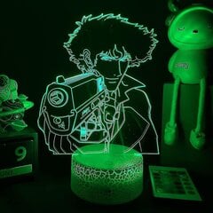 Anime Cowboy-bebop 3D yövalo lapsille Spike Spiegel Manga Figuurilahjat faneille - 16 väriä led-anime Cowboy-bebop illuusiolamppu teinitytölle hinta ja tiedot | Lastenhuoneen valaisimet | hobbyhall.fi