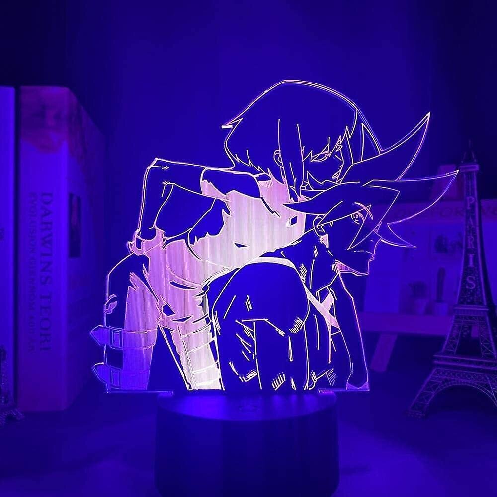 Promare Galo Thymos 3d yövalo, akryylipaneeli Abs Base USB-kaapeli Illusion Effect Monivärinen kaukosäädinlamppu lahja animen ystäville (väri: Re hinta ja tiedot | Lastenhuoneen valaisimet | hobbyhall.fi