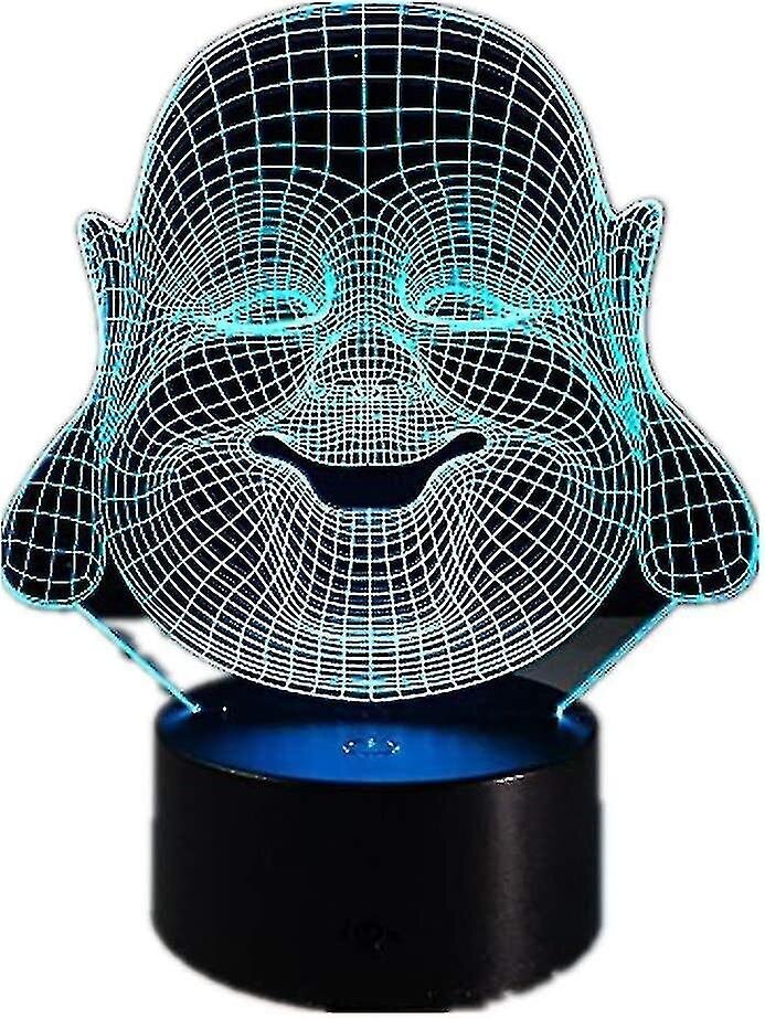 Buddha 3d-lamppu 8 väriä vaihtuva yövalo Luovat lahjat 3d-valaisimet Led Usb 3d yölamppu3d7l-449 hinta ja tiedot | Lastenhuoneen valaisimet | hobbyhall.fi