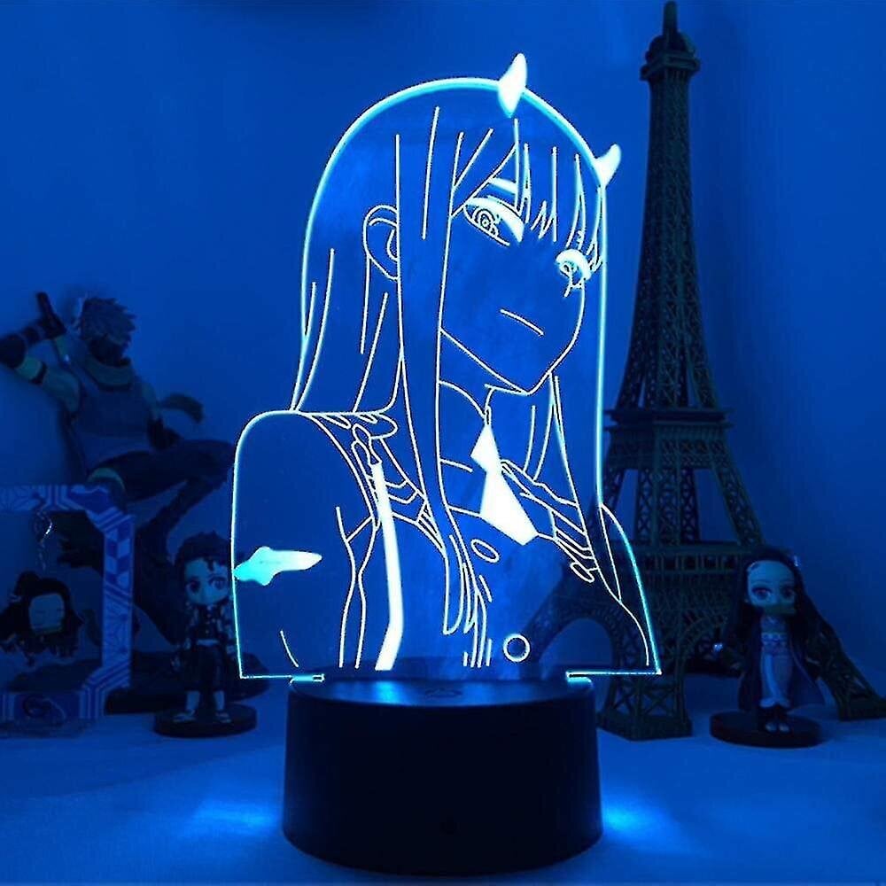 Led Yölamppu Zero Kaksikuvioinen Pöytä 3D Lamppu Sängyn Sisustus Kevyt Anime Waifu Lahja Darling In The Franxx Pojille Tytöille Lahja Unilamppu Illusio hinta ja tiedot | Lastenhuoneen valaisimet | hobbyhall.fi