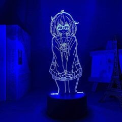 Mirai Kuriyama 3d yövalo, akryylipaneeli Abs Base USB-kaapeli Illusion Effect Monivärinen kaukosäädinlamppu lahja animen ystäville (väri: Remotec hinta ja tiedot | Lastenhuoneen valaisimet | hobbyhall.fi