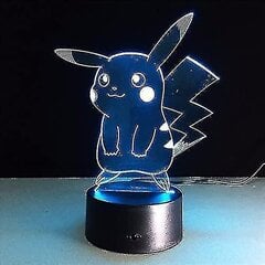 3D Night Light Go Touch Yövalot Värikkäät Pelit Pikachu Toimintahahmot Lelut Lasten Lahjat 7 väriä Changexq-b3d321 hinta ja tiedot | Lastenhuoneen valaisimet | hobbyhall.fi