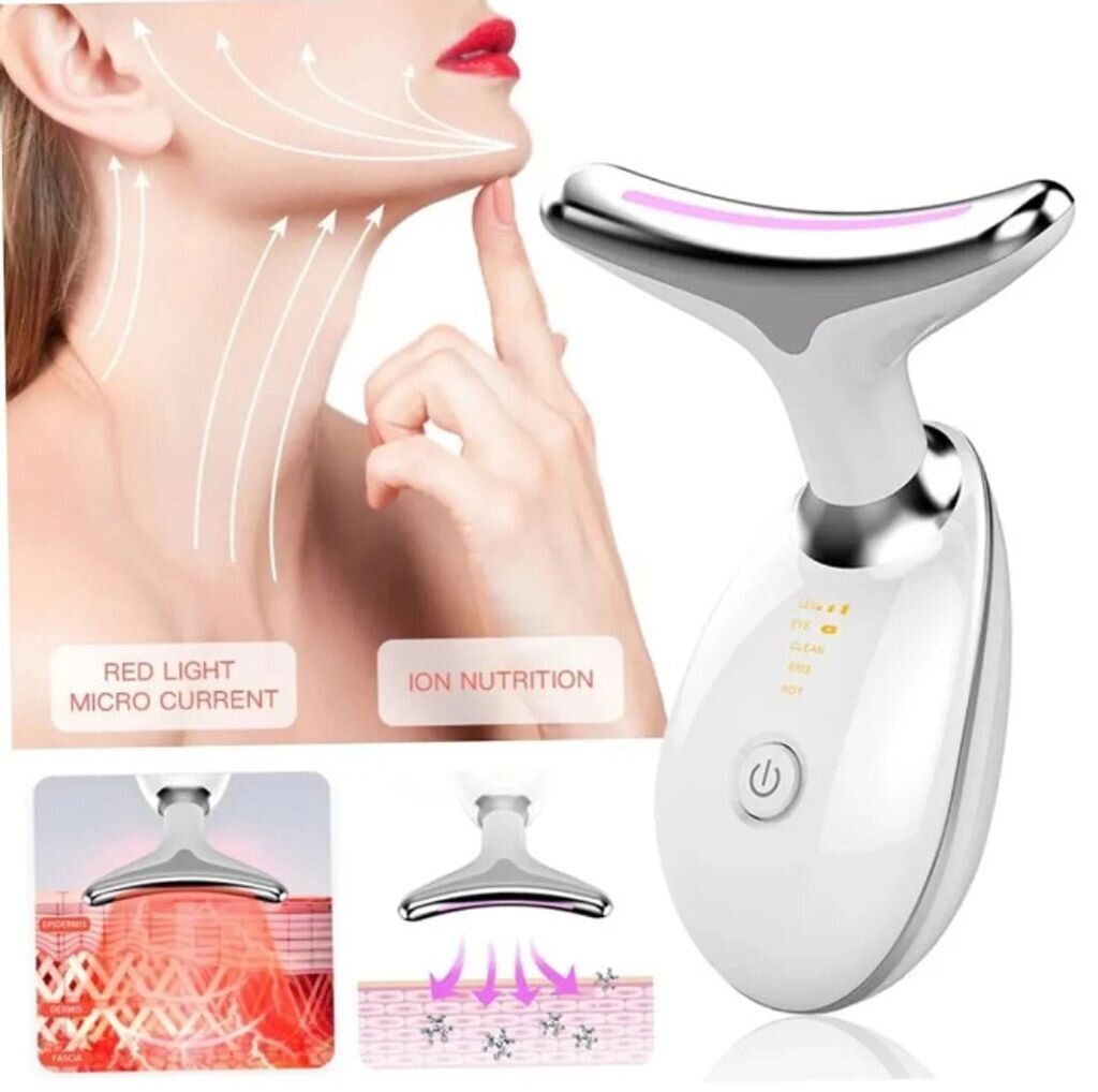 Neck Anti-Wrinkle Facial Beauty Device 3-tilaa kohottava ja kiinteyttävä hierontalaite, sähköinen LED-fotonihoito, mikrovirtainen ryppyjen poistoaine (musta) hinta ja tiedot | Hierontalaitteet | hobbyhall.fi