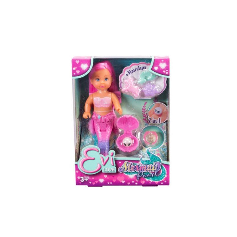 Nukke lisävarusteilla Simba Evi Love Mermaid Pearl 105733699, 16 cm hinta ja tiedot | Tyttöjen lelut | hobbyhall.fi