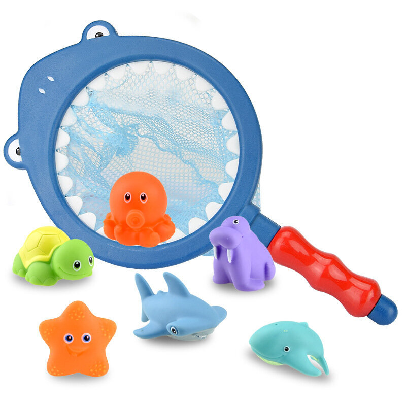 Ocean Animals -kylpylelut 1-3-vuotiaille, kelluvat Eläin Squirter -lelut kalaverkolla hinta ja tiedot | Vauvan lelut | hobbyhall.fi