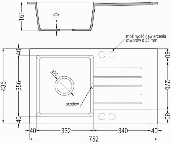 Graniittinen keittiöallas Mexen Pablo hanalla ja sifonilla, Grey+Chrome hinta ja tiedot | Keittiöaltaat | hobbyhall.fi