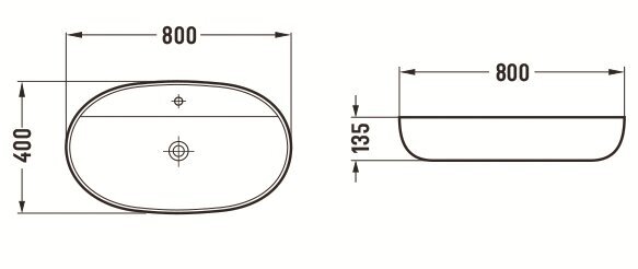 Pesuallas Mexen Adel, 80x40 cm, White hinta ja tiedot | Pesualtaat | hobbyhall.fi