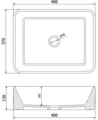 Pesuallas Mexen Catia 48 cm, Musta matta/Kultainen reuna hinta ja tiedot | Pesualtaat | hobbyhall.fi