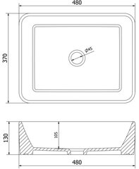 Pesuallas Mexen Catia 48 cm, Musta matta/Hopea hinta ja tiedot | Pesualtaat | hobbyhall.fi