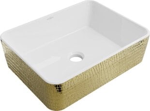 Pesuallas Mexen Catia 48 cm, White/Gold pattern hinta ja tiedot | Pesualtaat | hobbyhall.fi