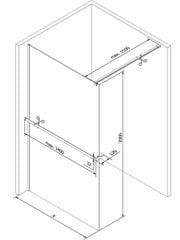 Walk-in suihkuseinä Mexen Kioto+ hyllyllä, Kulta/matta lasi, 70 x 200 cm hinta ja tiedot | Suihkuseinät ja -ovet | hobbyhall.fi