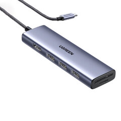 Sovitin UGREEN 20956 CM511 6in1 USB-C Sisään HDMI 3USB3.0 SD/TF 4K för HUAWEI Mate40/P50 Samsung S20 hinta ja tiedot | Adapterit | hobbyhall.fi