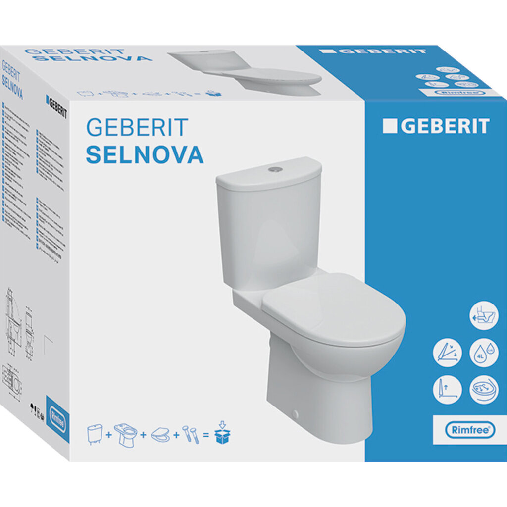 Geberit Selnova -rakennuksen WC-sarja 501.753.00.1 hinta ja tiedot | WC-istuimet | hobbyhall.fi