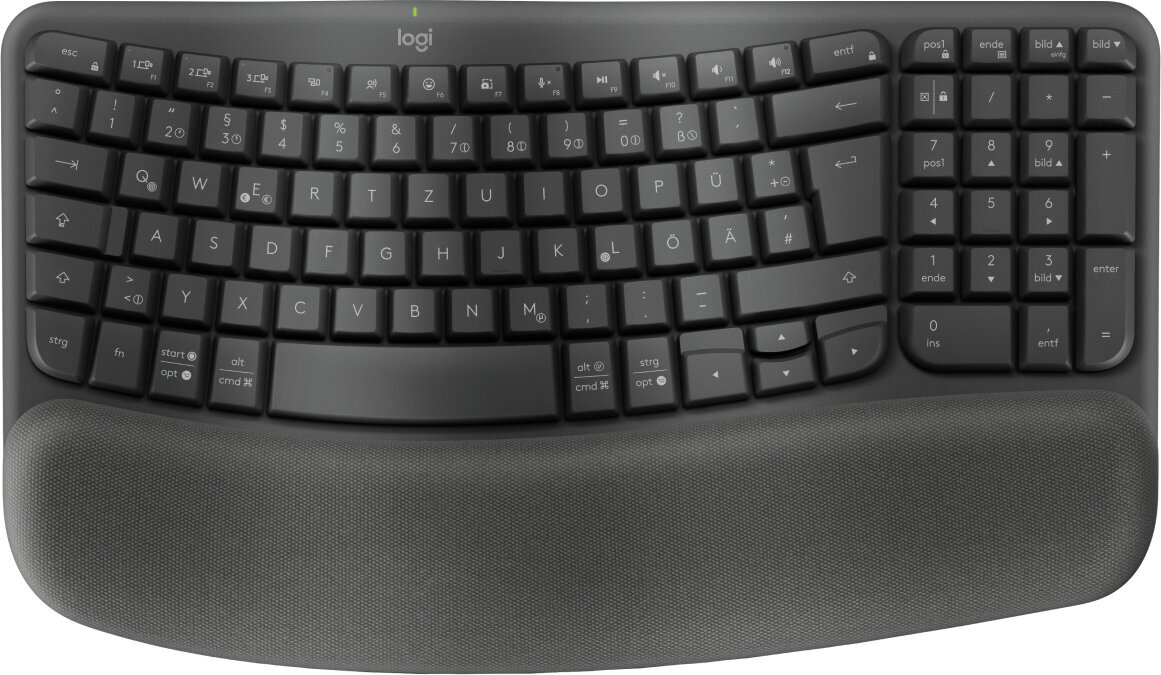 Logitech Logitech Wave Keys for Business -näppäimistö RF Wireless + Bluetooth QWERTZ saksalainen grafiitti hinta ja tiedot | Näppäimistöt | hobbyhall.fi