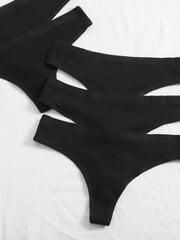 5kpl Solid Thong Set·Black·S hinta ja tiedot | Naisten sandaalit ja tossut | hobbyhall.fi