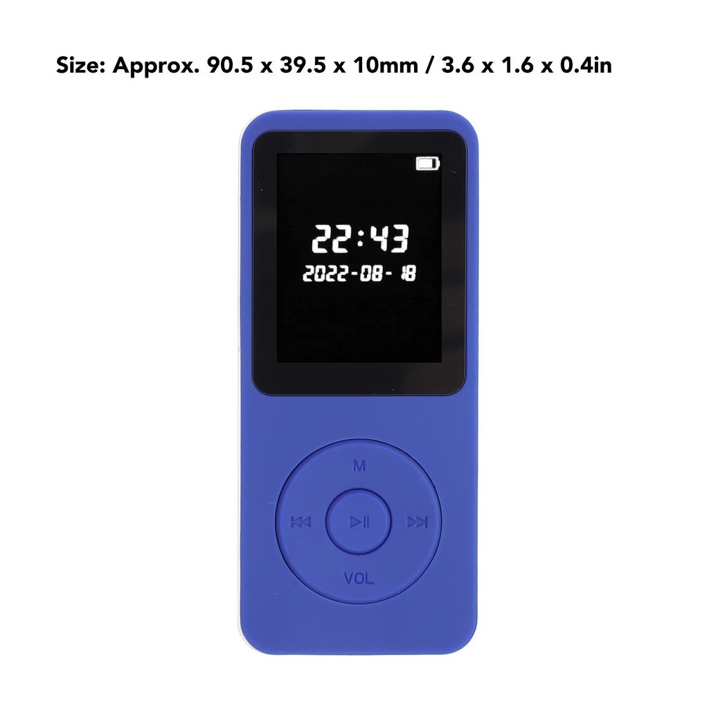 MP3-soitin Bluetooth 5.0 1,77 tuuman LCD-näyttö Sisäänrakennettu HD-kaiutin Kannettava HiFi-musiikkisoitin FM-radionauhurilla Herätyskello Tummansininen 8G-muistikortilla hinta ja tiedot | MP3-soittimet, MP4-soittimet | hobbyhall.fi