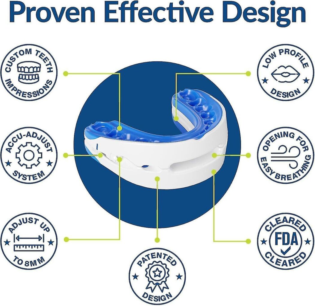 VitalSleep kuorsausta estävä suukappale – muokattavissa hampailla, säädettävä leuan asento – FDA:n poistama kuorsausratkaisu (miesten koko) hinta ja tiedot | Suuhygienia | hobbyhall.fi