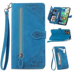 Kotelo Iphone 14/14 Pro Wallet Puhelimen nahkakotelo Iphone 14 Plus Vetoketjullinen Lompakko Flip Nahkakotelo Iphone 14 Pro Maxille hinta ja tiedot | Puhelimen kuoret ja kotelot | hobbyhall.fi