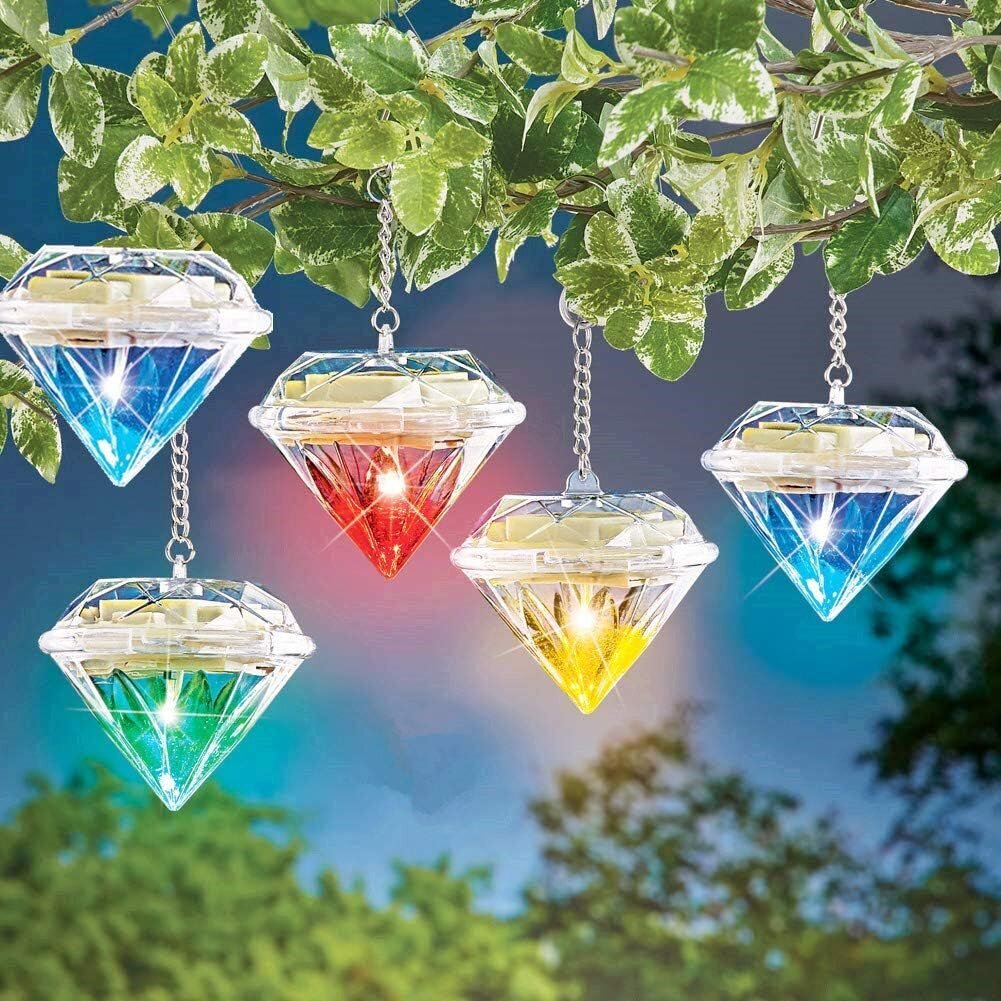 5Pack Outdoor Solar Kattokruunu 7 väriä vaihtava timanttilamppu Led koristeellinen vedenpitävä sopii patiolle, puutarhan sisustukseen hinta ja tiedot | Pöytävalaisimet | hobbyhall.fi