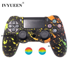 Graffiti P-19 Colors Silikoni Camo Suojakuori Sony Dualshock 4 PS4 DS4 Pro Slim Controller Peukalokahvat Joystick Caps hinta ja tiedot | Pelikonsolitarvikkeet | hobbyhall.fi