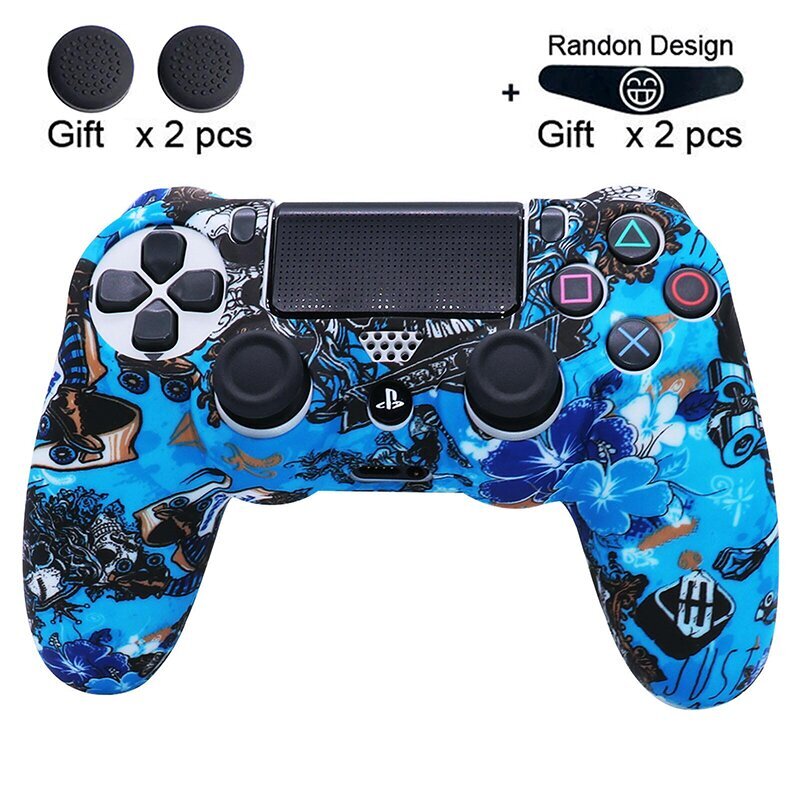 sininen camo 1-DATA FROG PS4 -kuori Playstation 4 Pro Slim -ohjaimelle liukumaton silikonikuorikotelo Camo Remote Joystick -peliohjaimen tarvikkeet hinta ja tiedot | Pelikonsolitarvikkeet | hobbyhall.fi