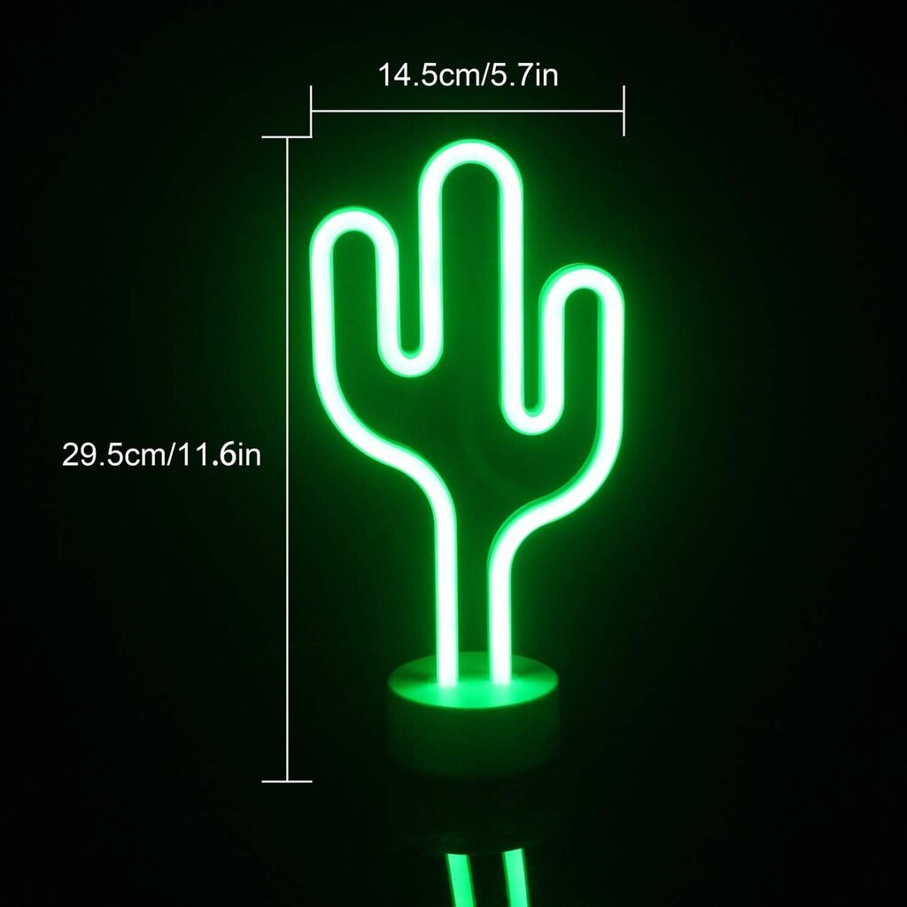 LED Cactus -neonvalo jalustalla vanhemmille lapsille Seisova yövalo USB/akkuvihreä koristevalopaneeli Lasten tyttöjen huoneen sisustus Syntymäpäiväjuhlien juhlasisustus (vihreä kaktus) hinta ja tiedot | Upotettavat valaisimet ja LED-valaisimet | hobbyhall.fi