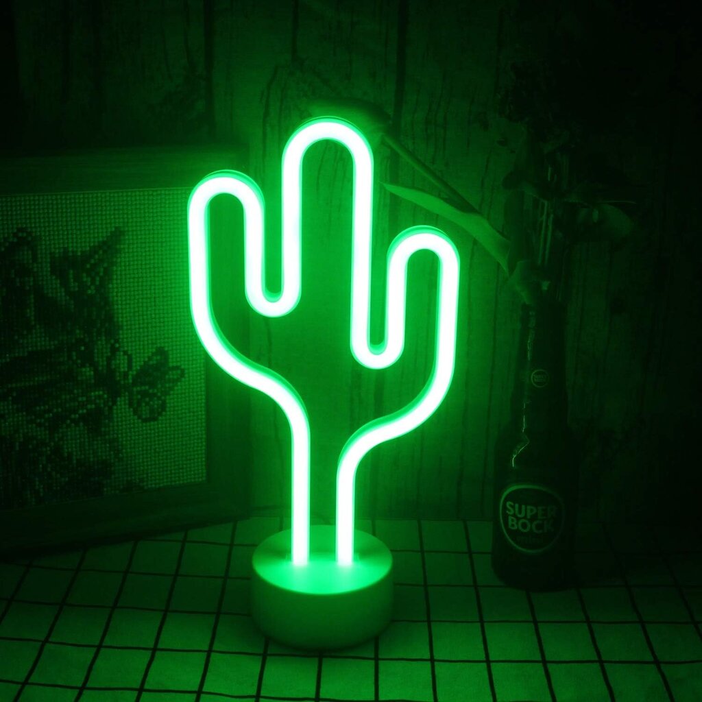 LED Cactus -neonvalo jalustalla vanhemmille lapsille Seisova yövalo USB/akkuvihreä koristevalopaneeli Lasten tyttöjen huoneen sisustus Syntymäpäiväjuhlien juhlasisustus (vihreä kaktus) hinta ja tiedot | Upotettavat valaisimet ja LED-valaisimet | hobbyhall.fi