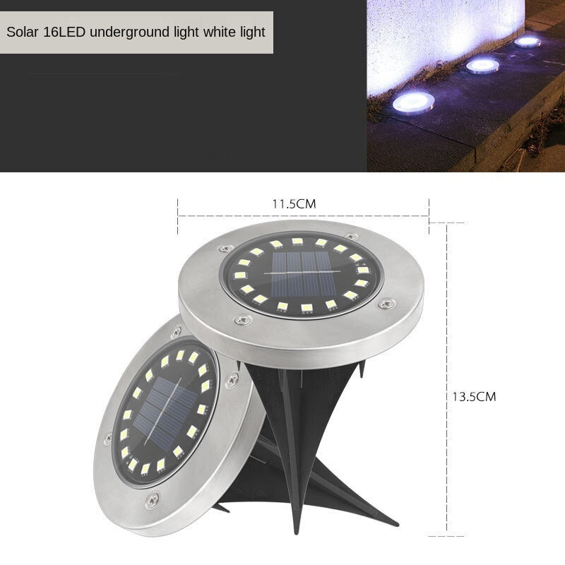 Valkoinen Valo 2 Kpl Aurinkolamppu 16 Led Maanalainen Lamppu Sisäpihan Vedenpitävä Nurmikkolamppu hinta ja tiedot | Puutarha- ja ulkovalot | hobbyhall.fi