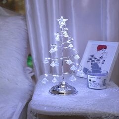 Hopeinen 33Cm Led Crystal Joulukuusen Pöytävalaisin Xmas Decoration Night Light Lahja hinta ja tiedot | Puutarha- ja ulkovalot | hobbyhall.fi