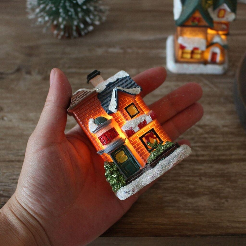 B Tykkää Kuvasta Garden Resin Craft Mini Miniatures Valoisa Joulukoristelu Kylätalon Koriste-Led-Valo hinta ja tiedot | Puutarha- ja ulkovalot | hobbyhall.fi